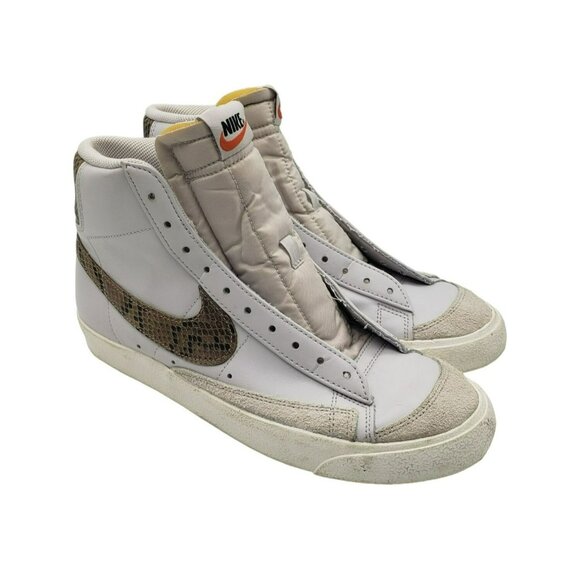 Nike Blazer Mid 77 White Snakeskin Print Hi-Top Sneakers, Men's 10, CI1176-002 - Picture 1 of 12